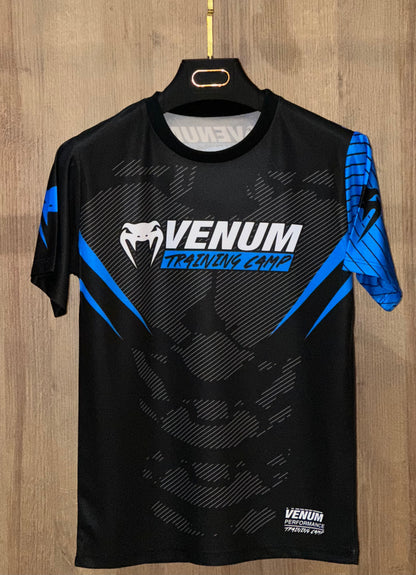 Ensemble Venum Training Camp Homme – T-Shirt & Short Noir/Bleu