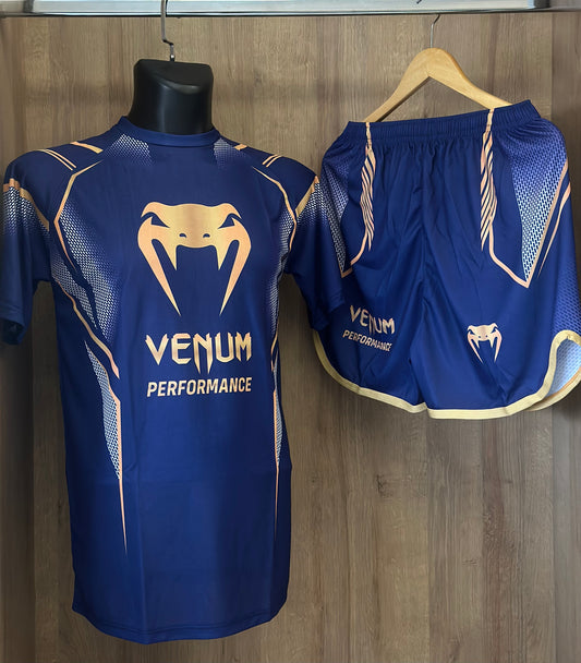 Ensemble Venum Performance (Maillot + Short) - Bleu/Or