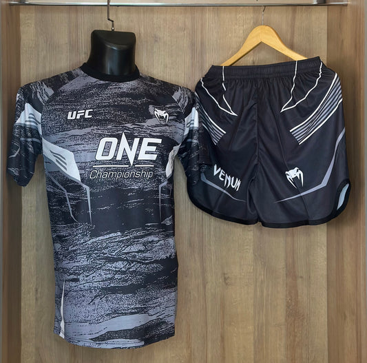 Ensemble Venum x ONE Championship (Maillot + Short) - Gris/Noir