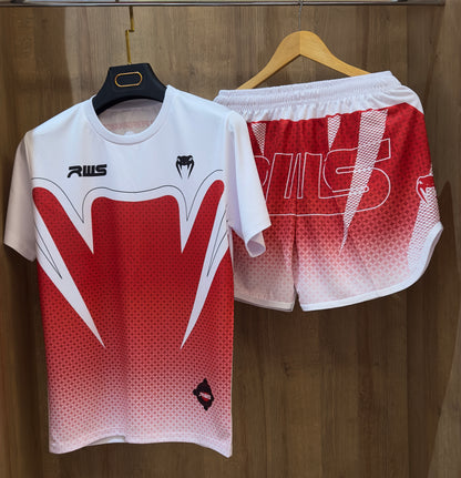 Venum Training Set – T-Shirt & Shorts (Red / White)